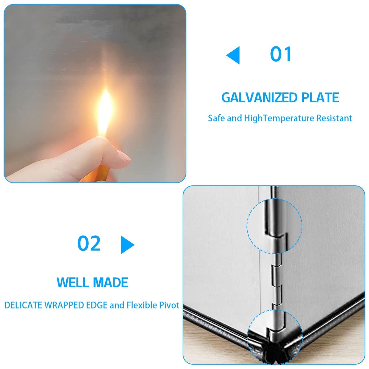 4 Sided Oil Splatter Guard Grease Splatter Guard Stove Splatter Guard, Splatter Guards Splatter Screen for Frying Pan,Large Foldable Splash Guard for Stove Top, Steel Anti Splatter Shield