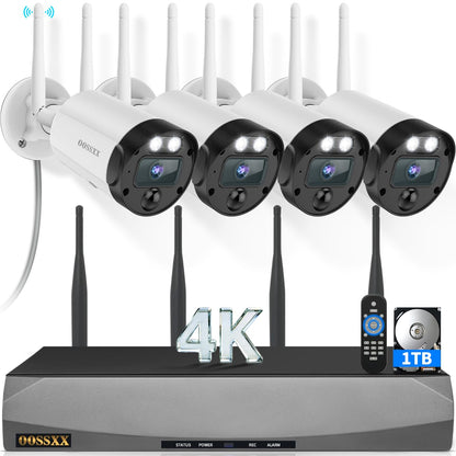 (2026 New) 4K Wireless Security Camera System Outdoor, Long Range +76% WiFi, Dual Antennas Cameras & 4-Antenna NVR, PIR Human Detection, 130° Wide Angle, 2-Way Audio, No Monthly Fee