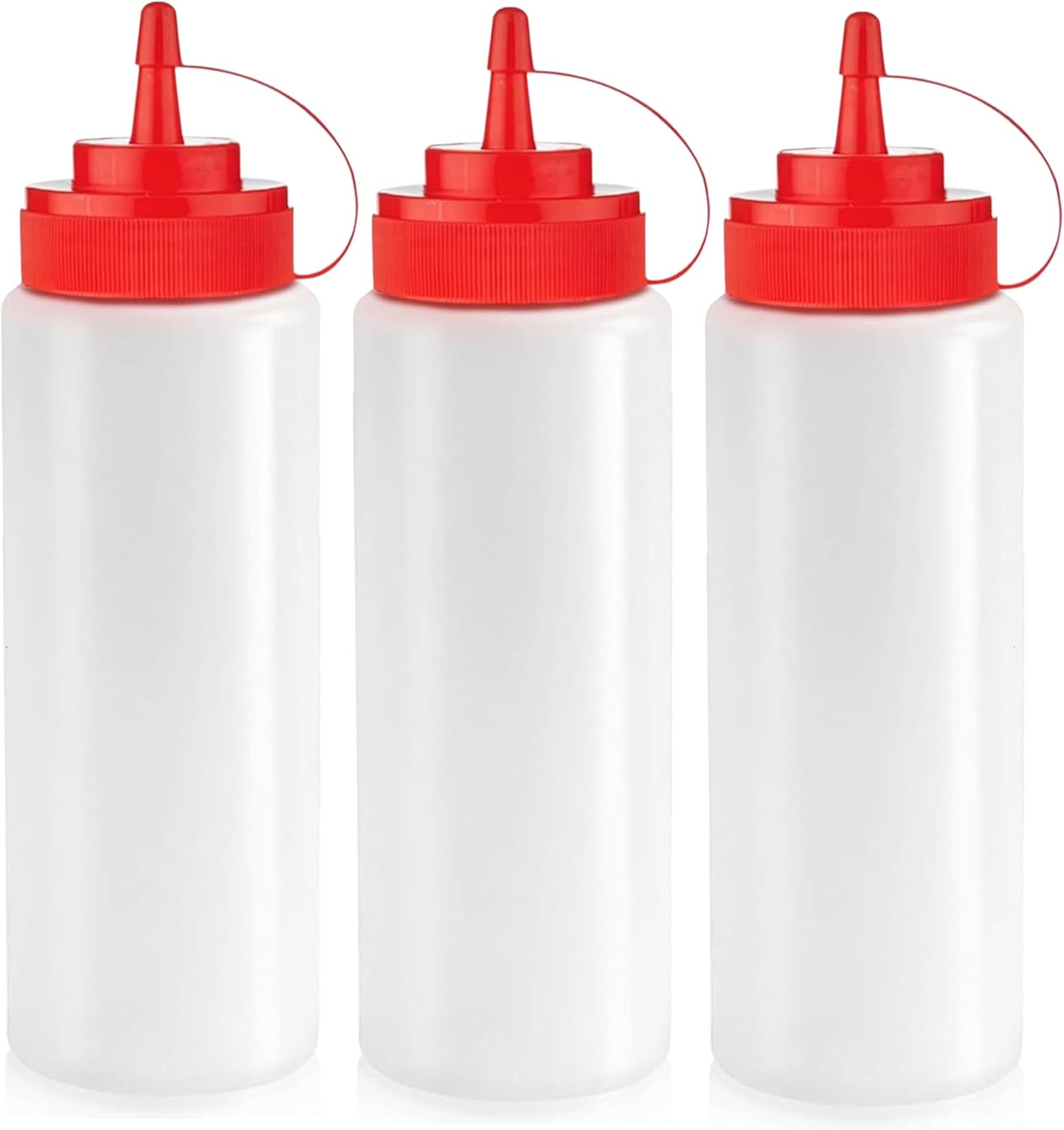 12 oz 3 Pack Norcalway Condiment Squeeze Bottles for Sauces - Leak Proof Oil, Syrup, Dressing Squirt Bottles