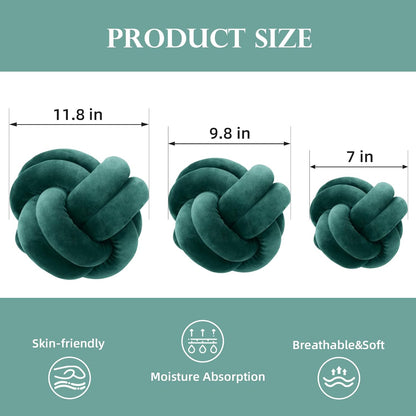 Short Plush Knot Ball Pillow (White, 9.8x9.8) - Waist Cushion for Home Decoration, Plush Throw Pillow for Sofa, Car,