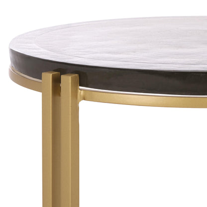 SAFAVIEH Couture Collection - Levitt Cast Glass Top Accent Table, Sculptural Modern Side Table, Brass Finish Base, Fully Assembled (SFV7916A)