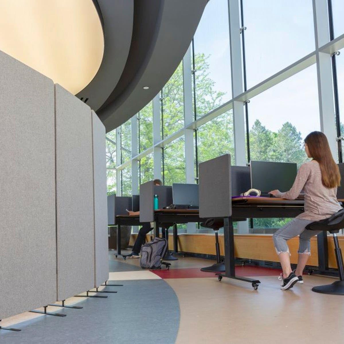 Stand Up Desk Store ReFocus Freestanding Noise Reducing Acoustic Room Wall Divider Office Partition (Cool Grey, 72" x 66", Zippered 3-Pack)