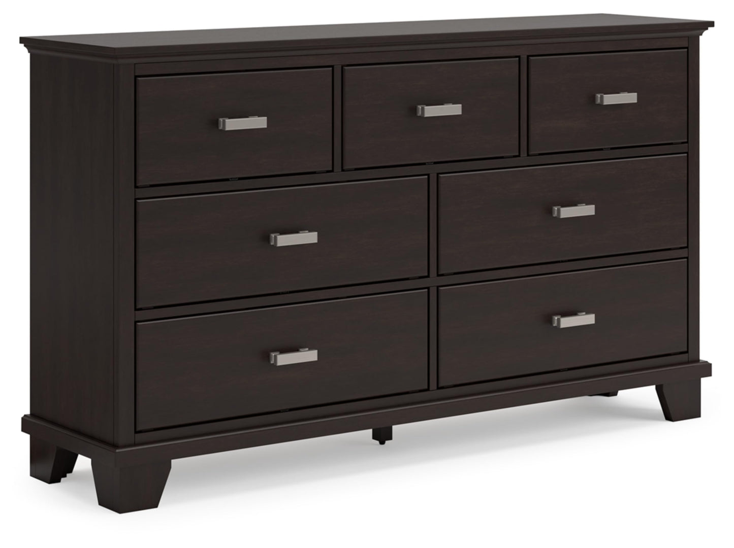 Signature Design by Ashley Covetown Contemporary 7 Drawer Dresser with Safety Stop for Bedroom, Dark Brown