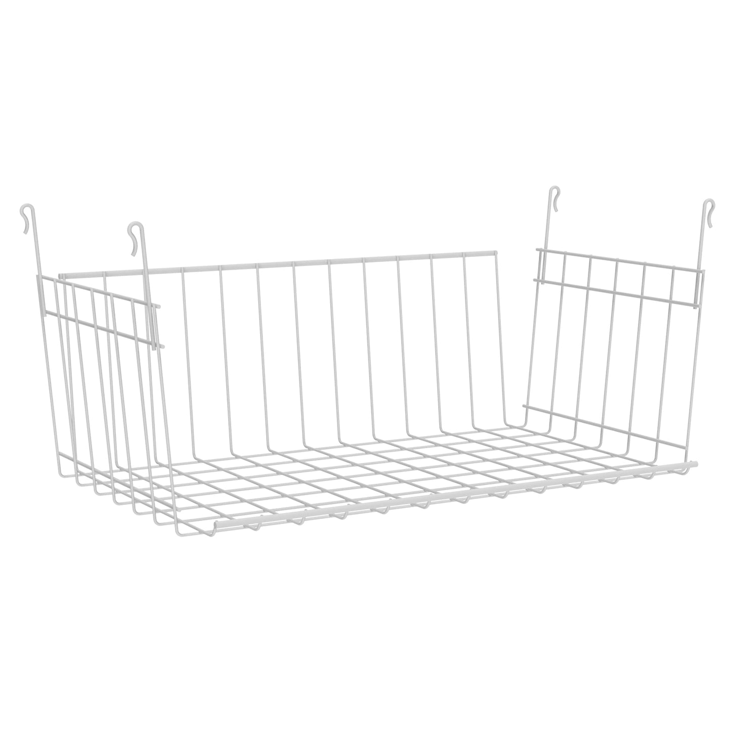 ClosetMaid Wire Hanging Shelf Basket for Storage, Organization in Closet or Pantry, No Assembly or Installation, Durable, White