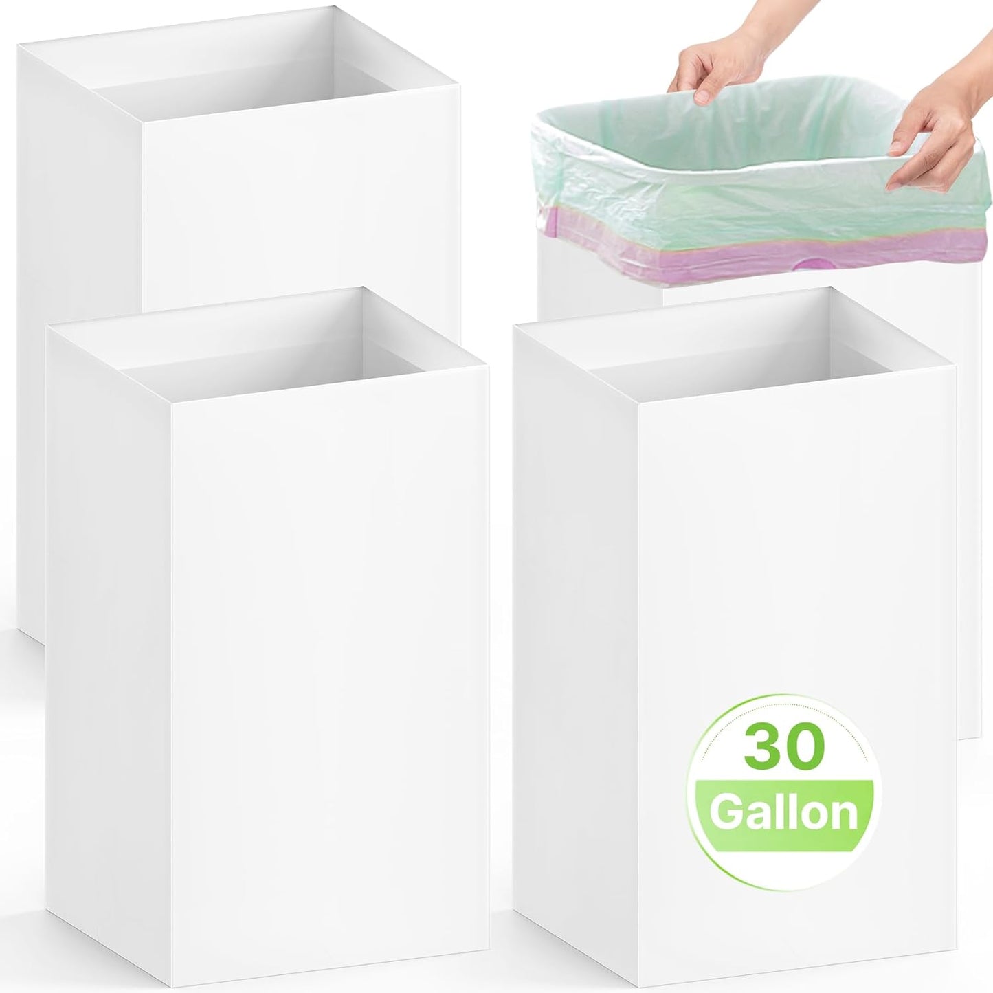 4 Pack 30 (30" 14" 14" Magicheap Extra Large Disposable Trash Cans, Reusable Portable Garbage Can, Gallon H x W x D)