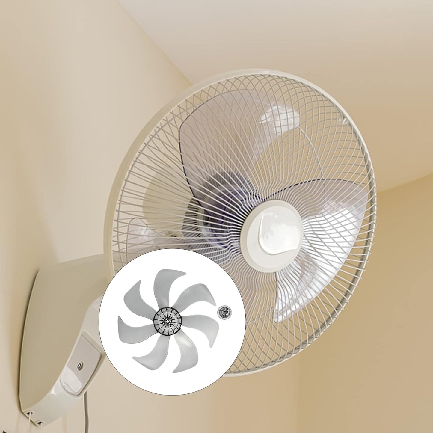LIFKOME 7 Leaves Fan Blades, 13.4 Inch Electric Table Pedestal Fan Blades Accessories 340mm