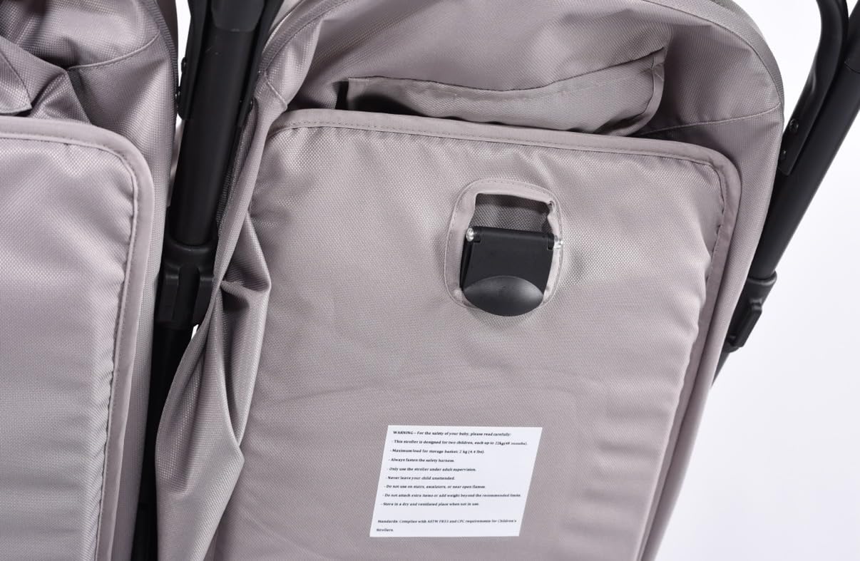 MUMUBOO Twin Baby Stroller (Silvery Grey)