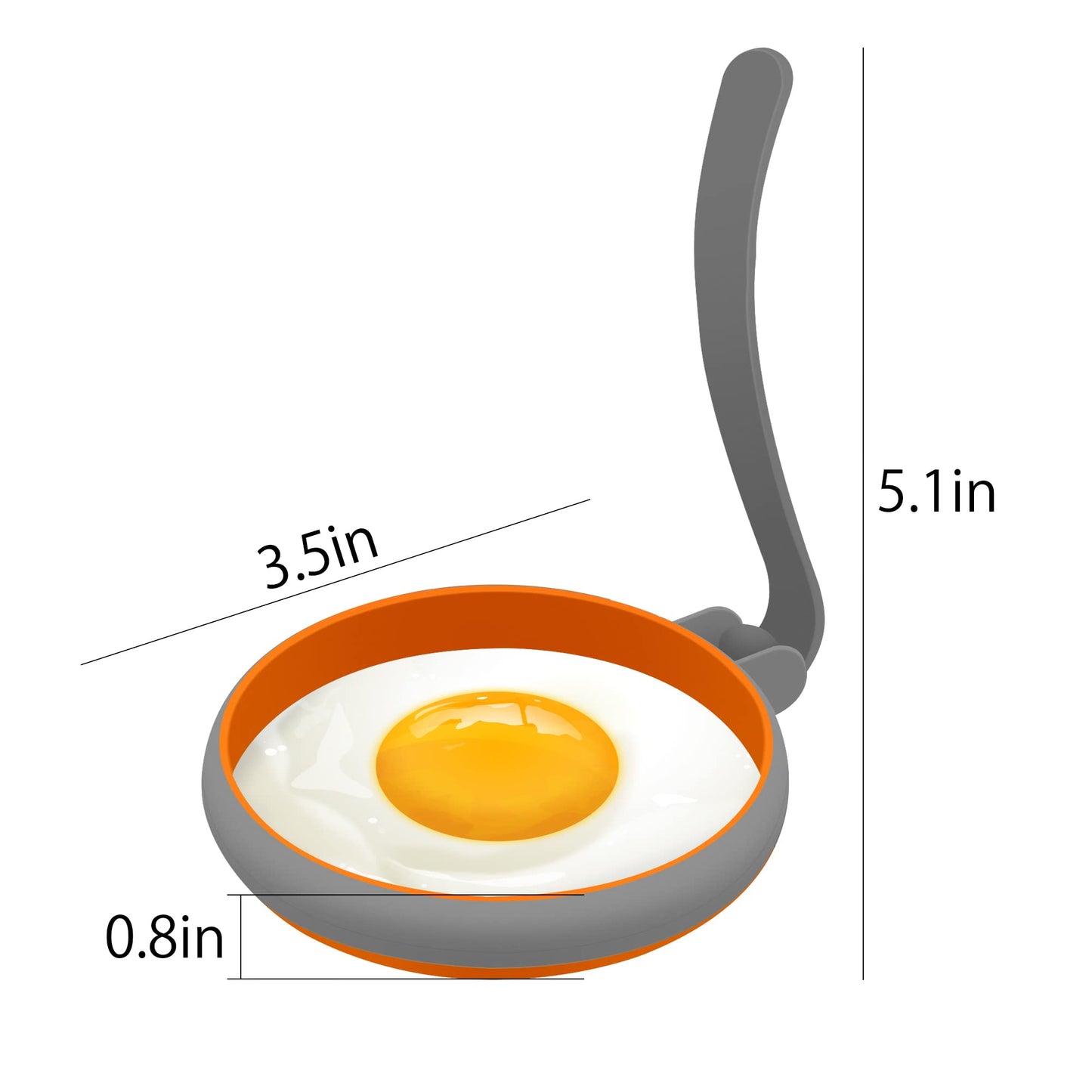 GOYLSER Silicone Egg Rings Set of 4, Silicone Egg Shaper for Pancake Patties & English Muffin, Grey Crumpet Rings Mold, Round Omelette Rings Patty Egg Circles
