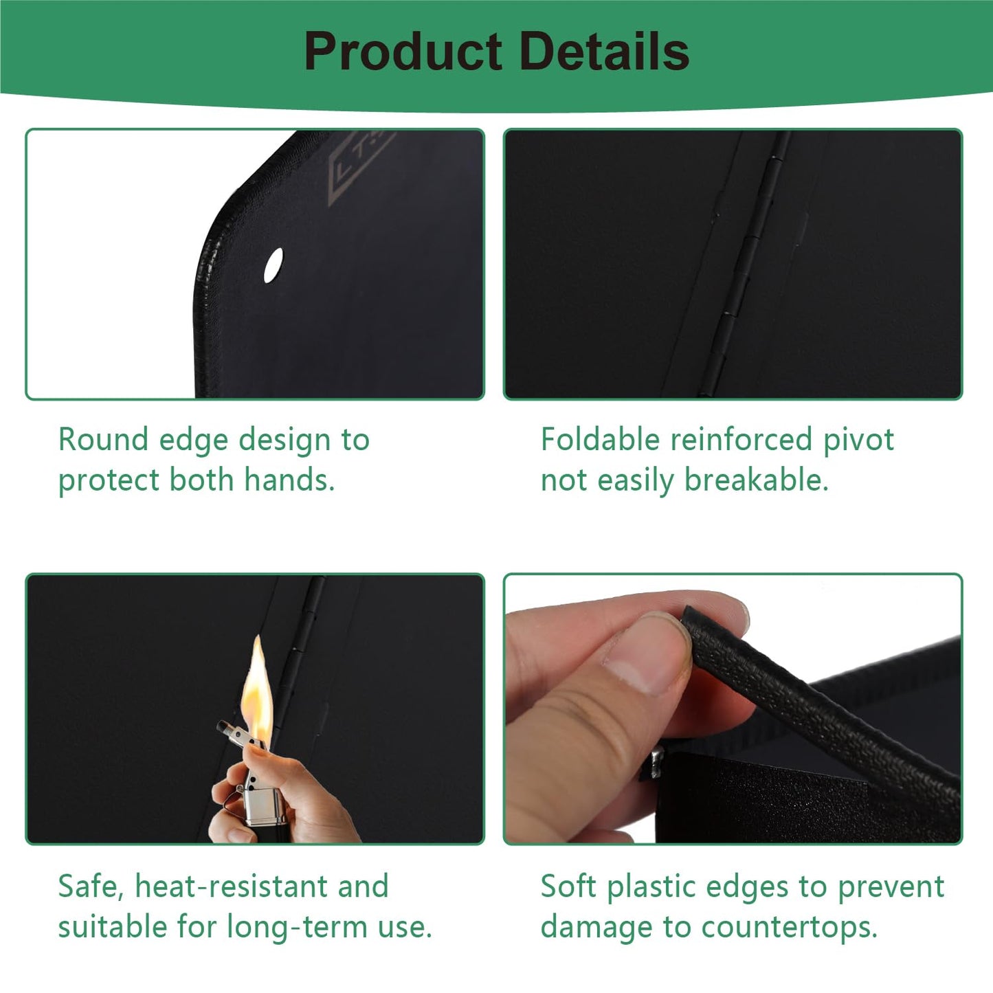 Black Large 2 Pieces 2 Sided Splatter Guard for Frying Stove Top,Oil Splash Guard Cooking for Stove,Non Stick Foldable Splatter Screen for Stove Top