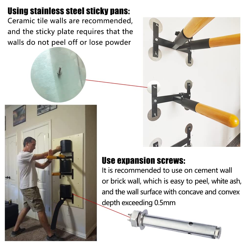 Wing Chun Wooden Man Pile, Wall Mounted Dummy for Home Martial Arts Training, Portable Device for Wall or Marble Surface