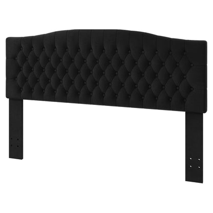 Befurtori King Headboard Only, Upholstered Headboard King for Adjustable Bed Velvet Tufted Wall Mounted Head Board with Solid Wood Legs Head Board, Black