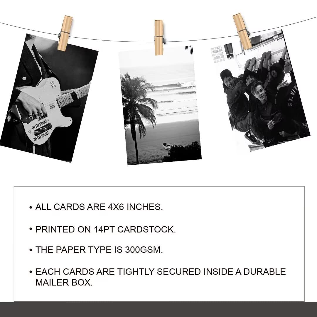 Michgar Black and White Collage kit pictures for wall decor,50 Set 4''x6''Prints Black and White collage kit Room asthetic images for Girls and Teen Boys.