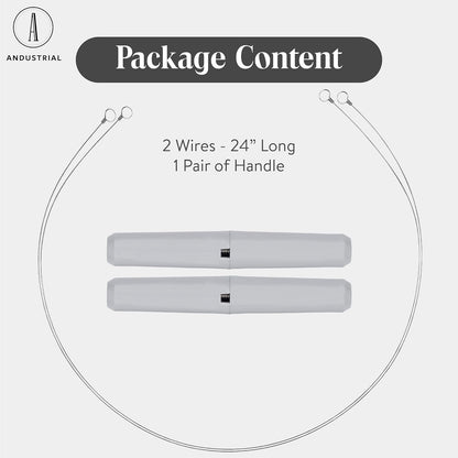 2 24" 1 ANDUSTRIAL Stainless Steel Cheese Cutting Replacement Wires For Soft and Hard Cheese - Easy to Use and Clean