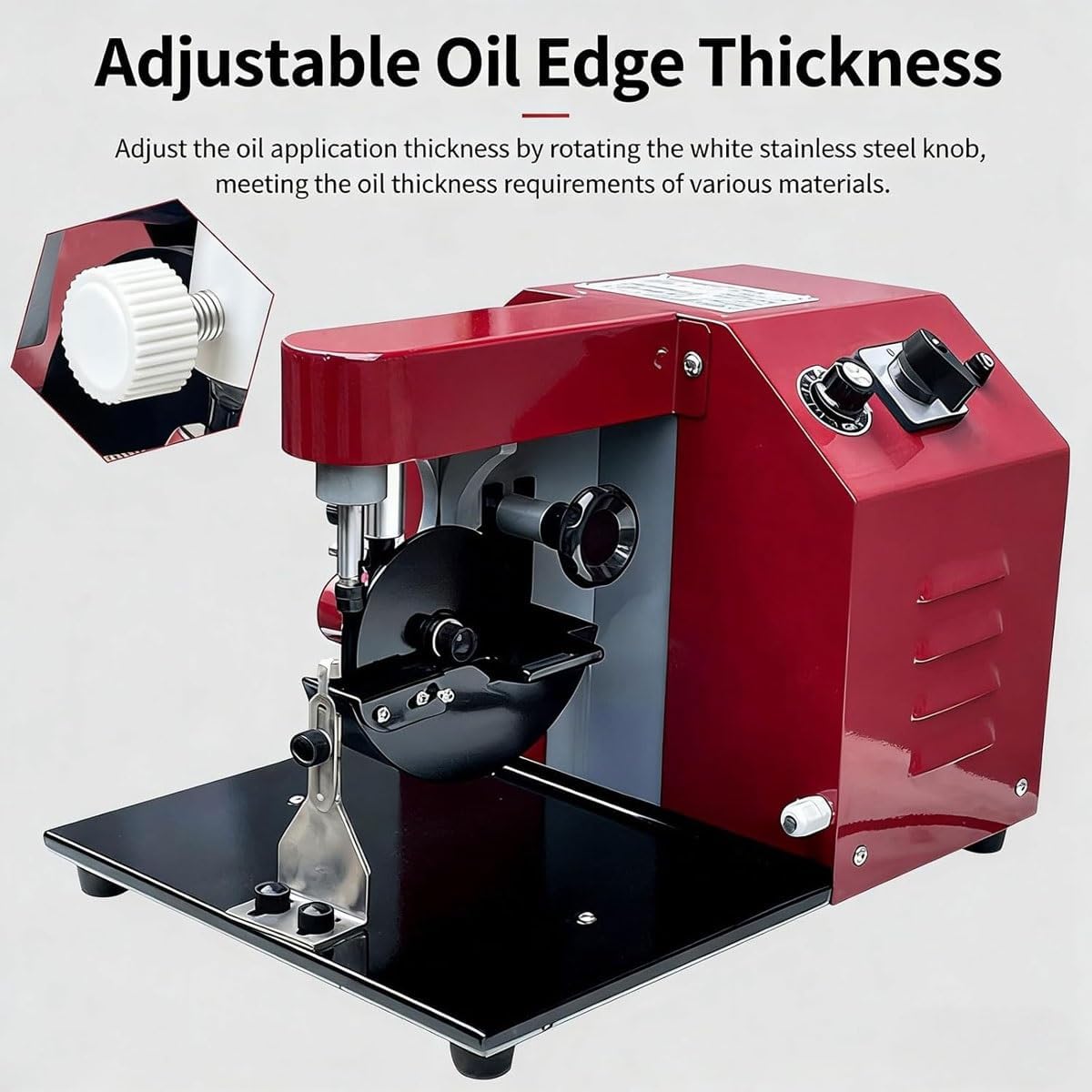50W Professional Leather Edge Dye Tool, Electric Leather Edge Oiling Machine with Adjustable Thickness, Edging Coat Machine Kit, Dual Speed Control for Leathers Working Treatment