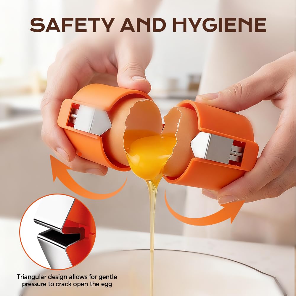 2026 New Egg Shell Opener Egg Cracker Tool, Multifunctional Peeler Shell Remover for Raw and Hard Boiled Eggs, Stainless Steel Egg Cracker Shell Opener for Home Kitchen Use (Yellow 1pcs)