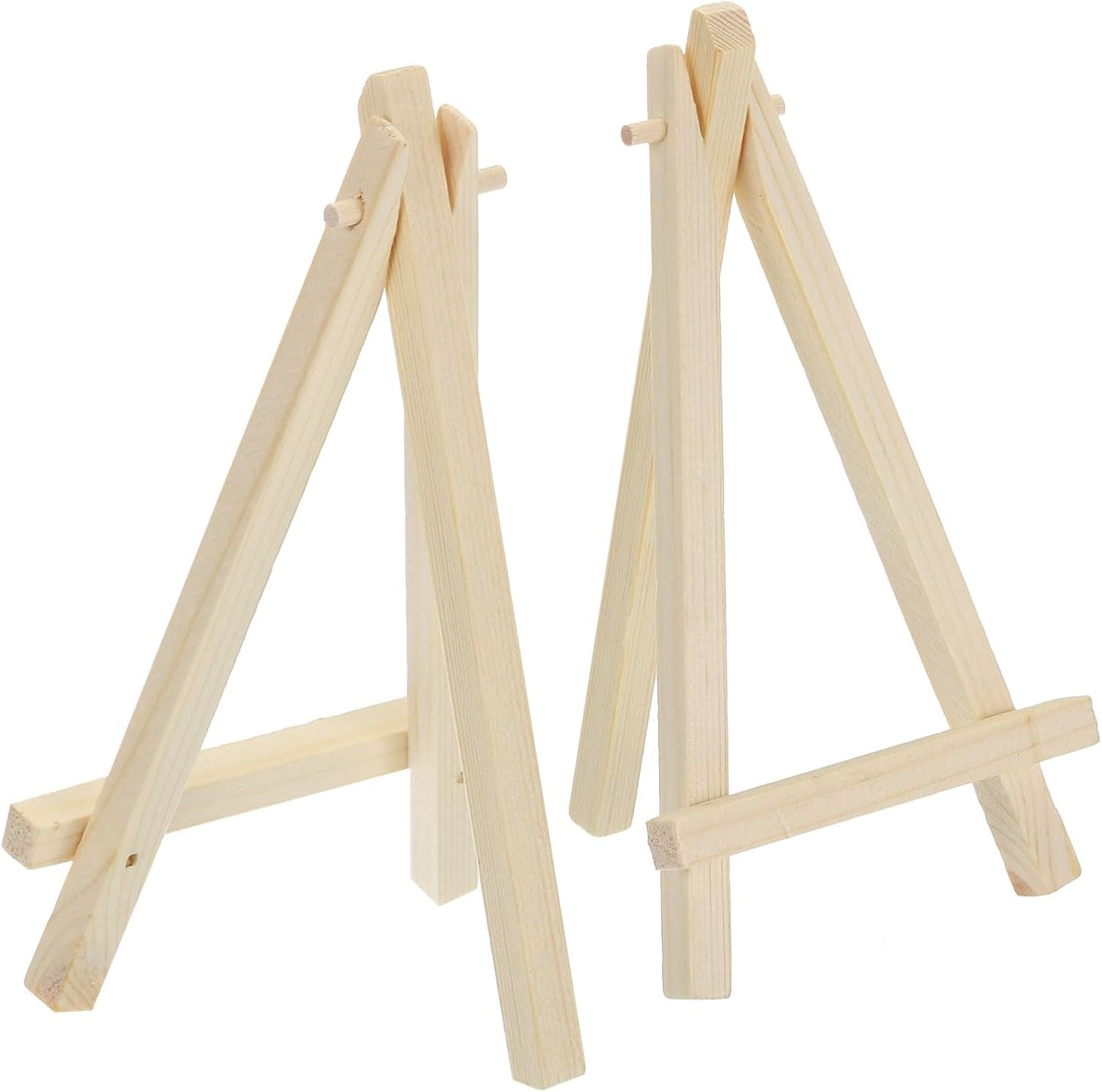PATIKIL Mini Wood Display Easel, 8 Pack Small Tripod Tabletop Stand for Wedding Business Card Crafts