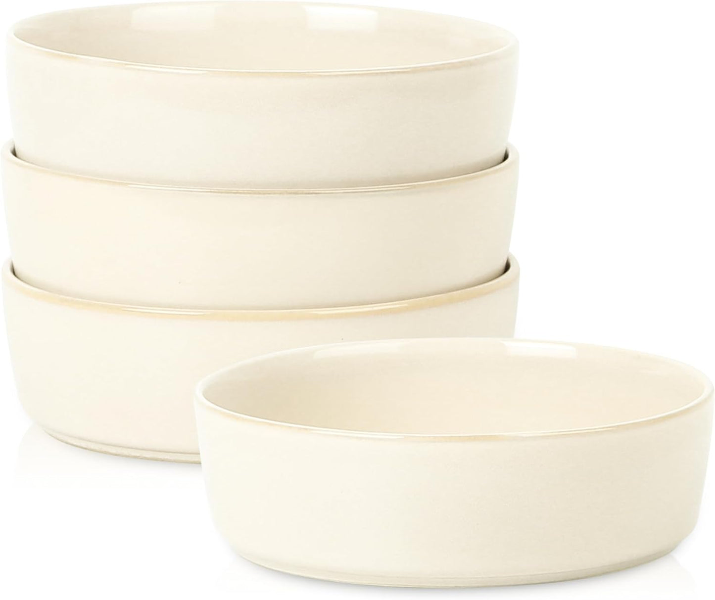 4-Piece Set Stone Lain Eden Pasta Bowl Stoneware, Beige