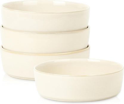 4-Piece Set Stone Lain Eden Pasta Bowl Stoneware, Beige
