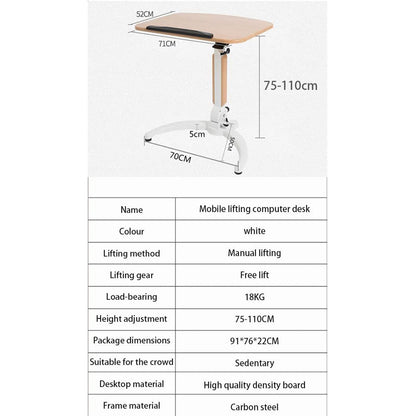 ZEELYDE Lectern Podium Stand,Lecture Stage, Conference Table, Standing Desk, Stand Mobile Standing Lift Multifunctional Folding Desk, Free Speech Bedside Table,B
