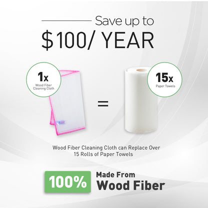 OnBrand Naturally Wood Fiber Cleaning Cloth, Microfiber Cleaning Cloths, 16 Pack Super Absorbing Dish Cloths for Washing Dishes, Reusable General Kitchen Towel