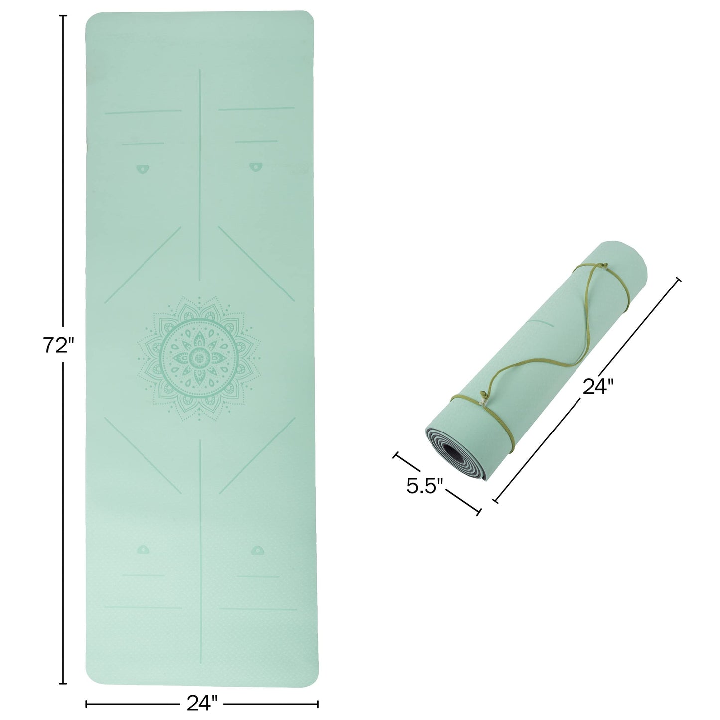 Non-Slip Yoga Mat with Alignment Marks – Lightweight Exercise Mat with Carry Strap for Home Workout or Travel by Wakeman Outdoors