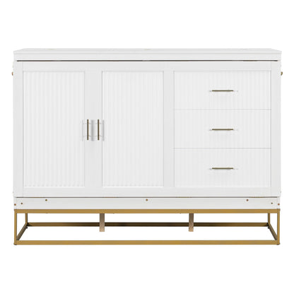 Merax Queen Size Murphy Cabinet Bed, Wood Folding Bed Frame with Wood Doors and Fake Drawers Design, Space-Saving Wall Bed for Guest Room and Home Office
