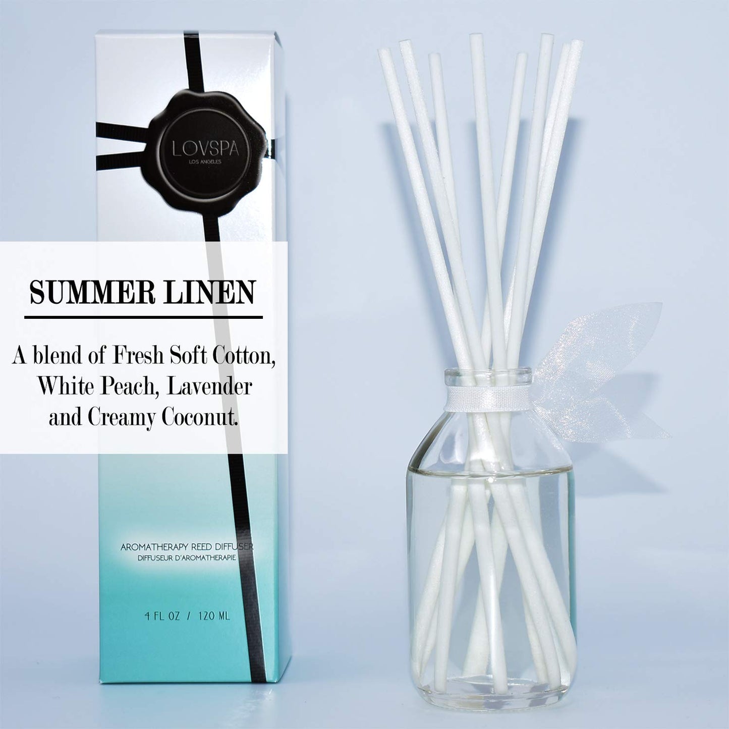LOVSPA Reed Diffuser Set, Smoked Vanilla Scented Oil Diffuser with Sticks, Home Fragrance Accessories for Bathroom Shelf Decor, Aroma Diffusers for Home or Office Fall Decor, USA Made