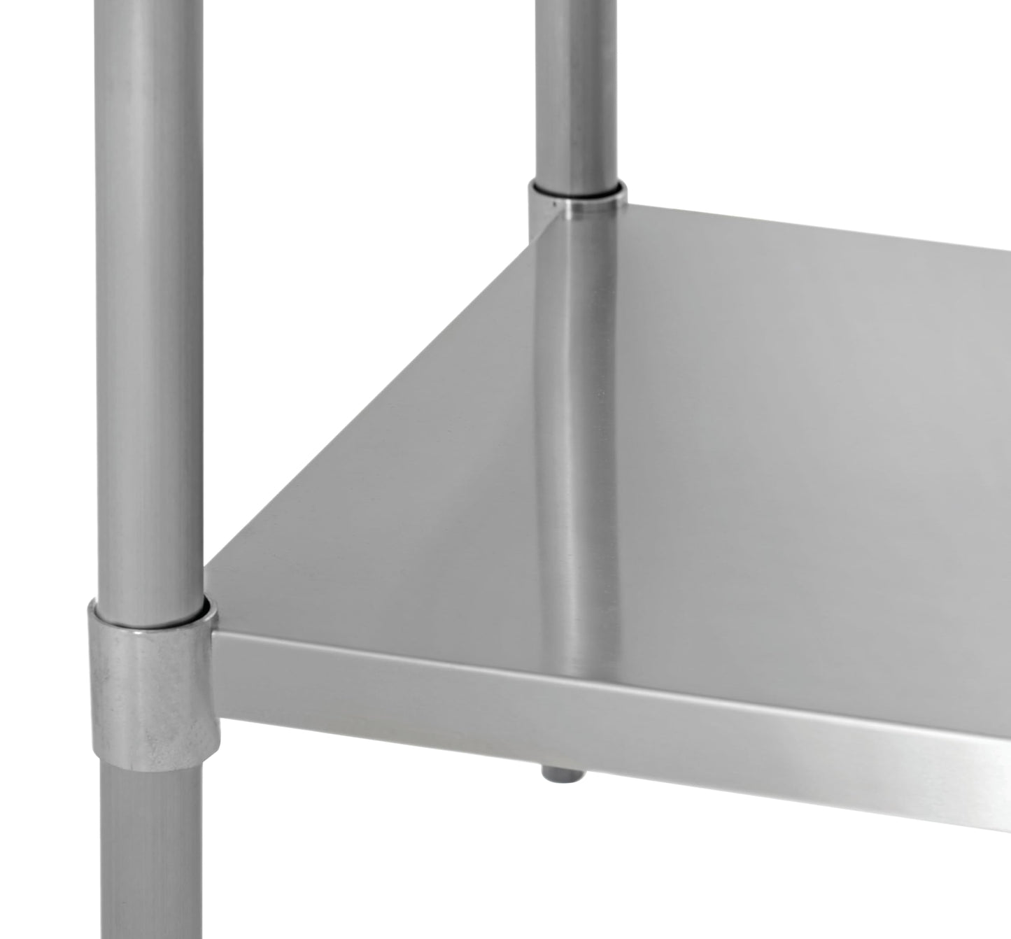Kratos Stainless Steel Kitchen Prep Table 96"x24" with Backsplash and Undershelf, NSF Worktable for Restaurants - 16ga/304SS