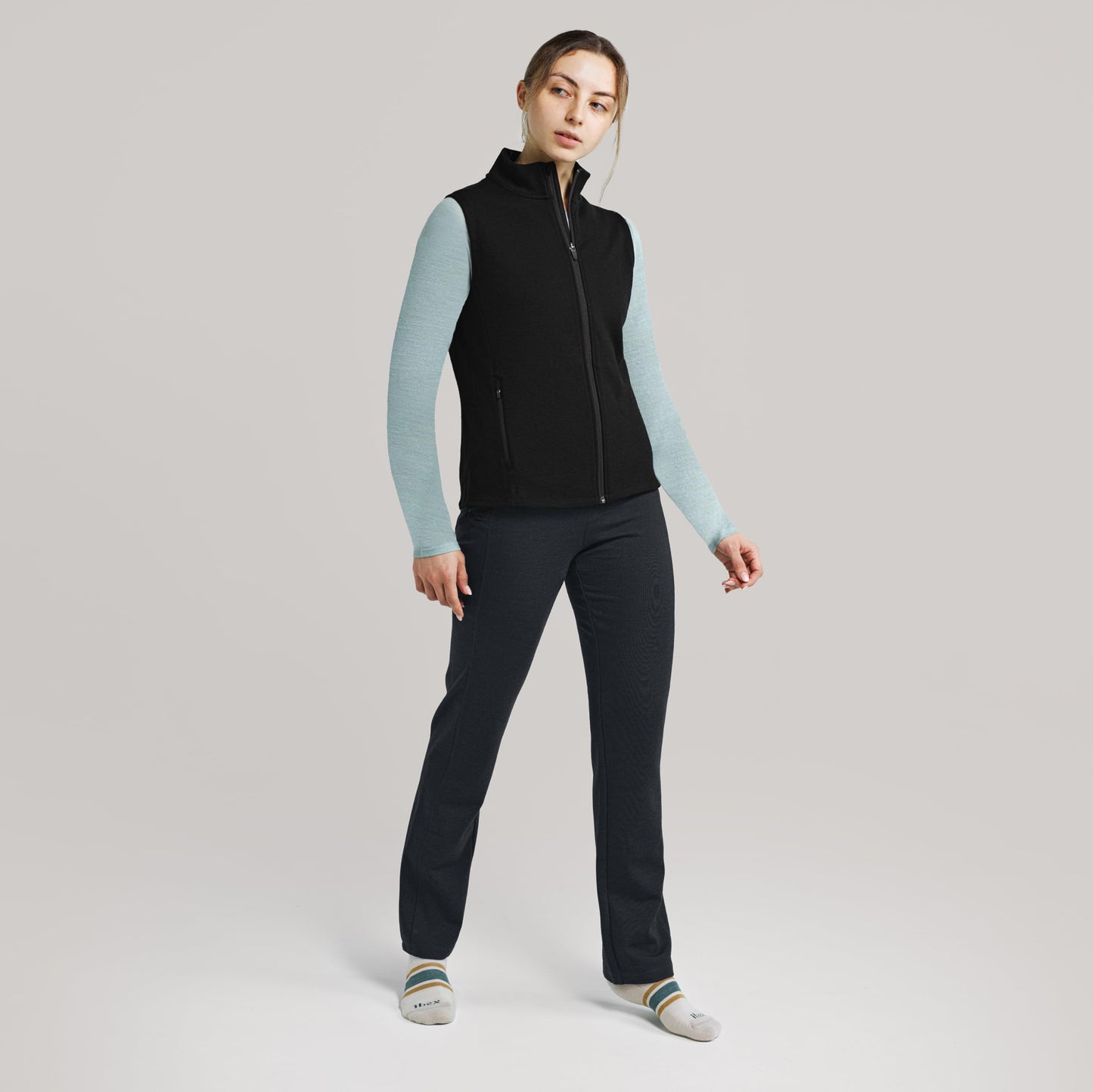 IBEX Merino Wool Shak Vest for Women | Lightweight & Warm Sleeveless Jacket | Soft & Breathable Midlayer for Outdoor & Casual Use | Black (Small)