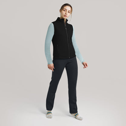 IBEX Merino Wool Shak Vest for Women | Lightweight & Warm Sleeveless Jacket | Soft & Breathable Midlayer for Outdoor & Casual Use | Black (Small)