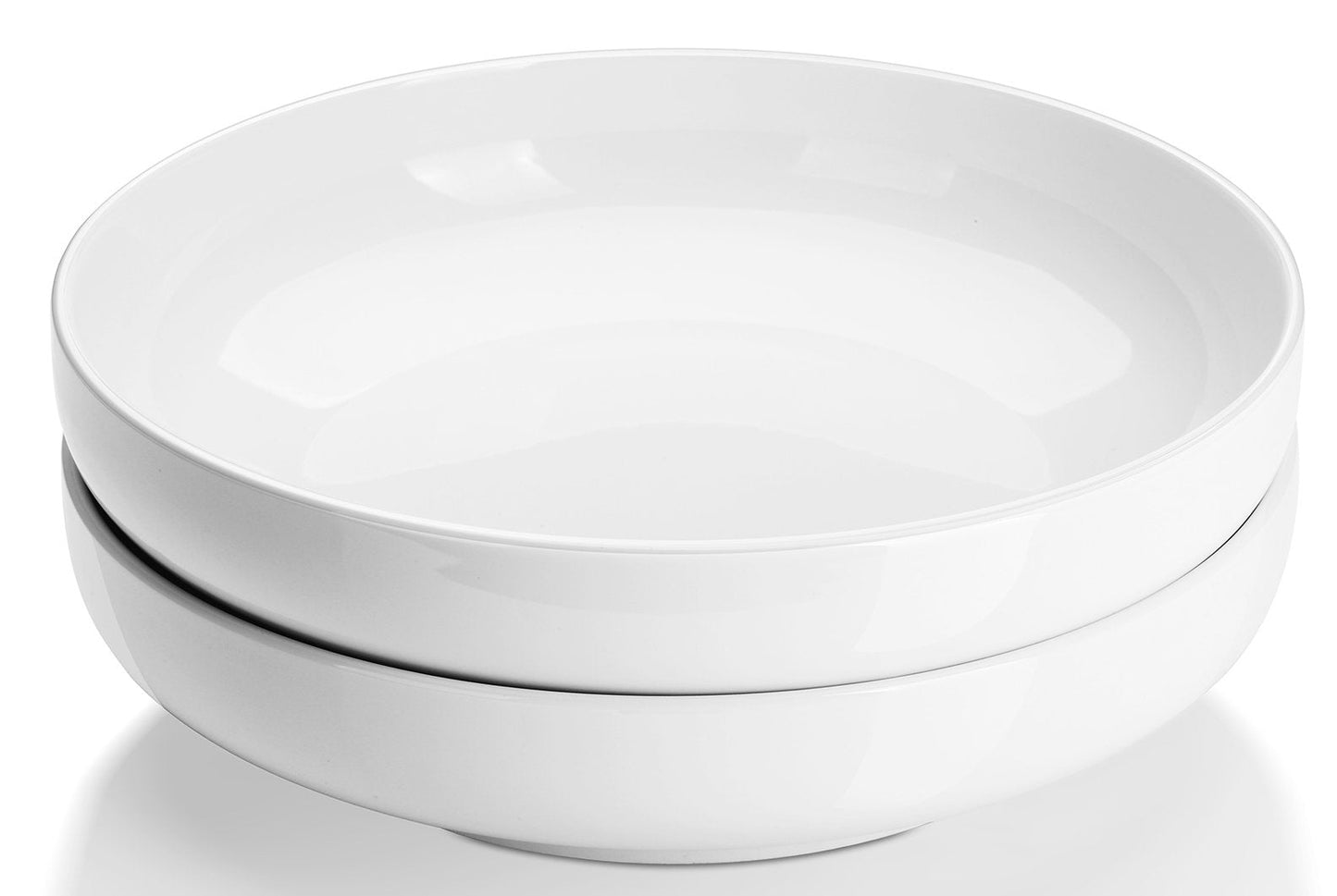 DOWAN Pasta Bowls, 65 oz Large Salad Bowls Set of 2, 10'' Serving Bowls for Wedding, Ceramic Shallow Bowl Plates, Serving Dishes for Entertaining, Microwave Dishwasher Safe
