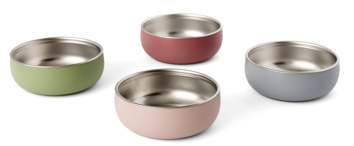 Monkey Proof™ Non-Toxic Stainless Steel Child Bowl 5” with Non-Slip Silicone Shell, Multi-color, (Set of 4 bowls) Unbreakable, Mess Free Feeding for Babies, Toddlers, Kids, BPA free