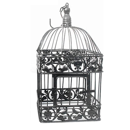 QTBH Universal Birdcage Bird Carrier Fashion Wedding Birdcage Iron Home Decoration Square Bird Cage Custom Decorative Cage Black White Parrot Cage Outdoor Bird Aviary (Size : Large)