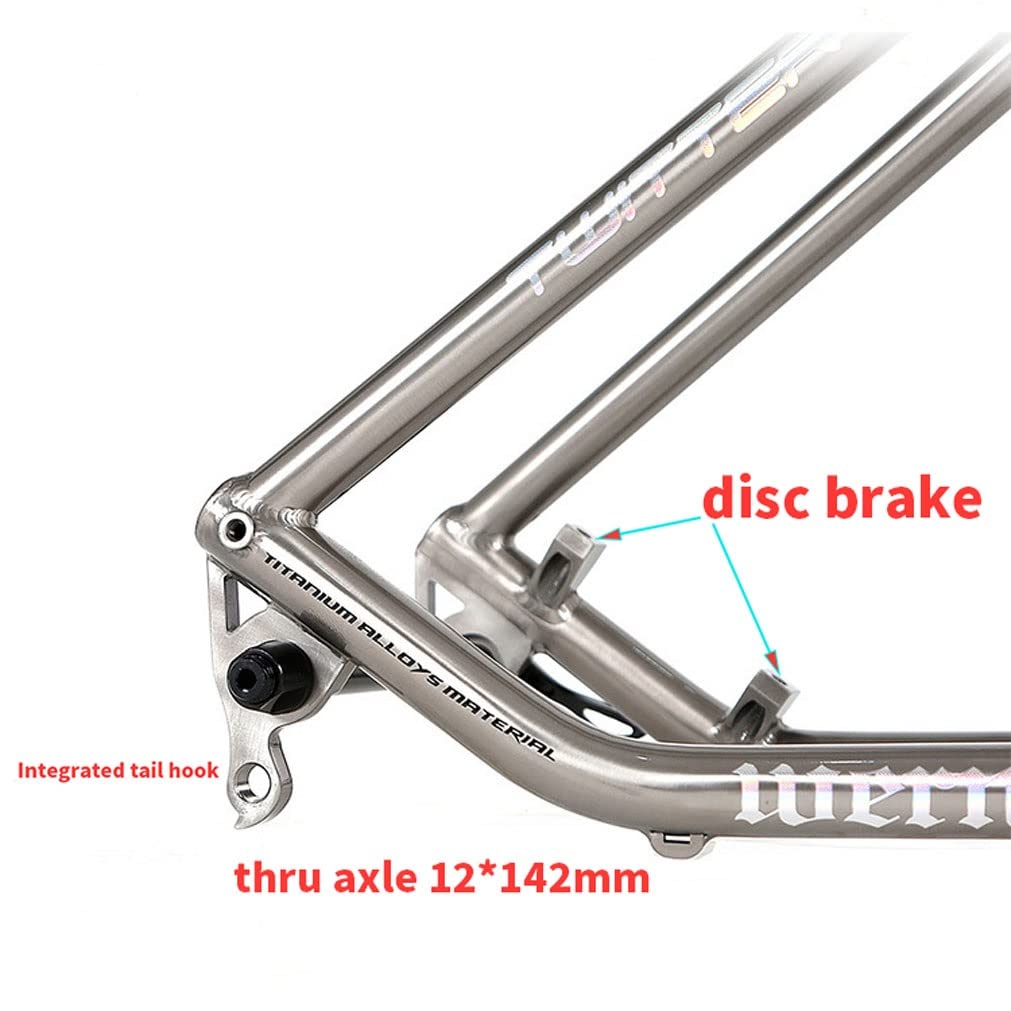 HIMALO Bike Frame 27.5/29er Mountain Bike Frame 15.5''/17''/19'' Lightweight Titanium Alloy Rigid Frame Disc Brake Thru Axle 12x142mm XC AM(29 * 17'')