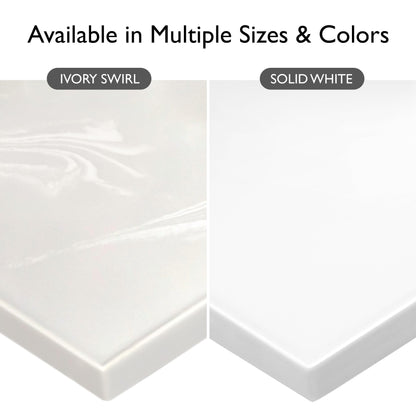 Design House Cultured Marble Vanity Top, 61 in W x 22 in D, Integrated 4 in Centerset Oval Sink & Backsplash, Ivory Swirl, 597419