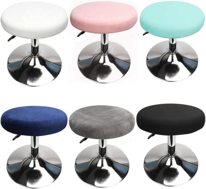 12-16 Inch/30-40cm (4, Velvet Bar Stool Covers Round Barstool Covers Round, Luxurious Fabric Stretchable Wrinkle