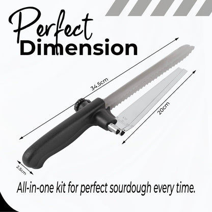 accuStation Bread Slicer for Homemade Bread, Sourdough Baking Supplies, Cake Knife, Sour Dough tools, Lame, Scoring Tool, Serrated Knives, Accessories for Sourdough Rounds, Adjustable Slicing Guide.