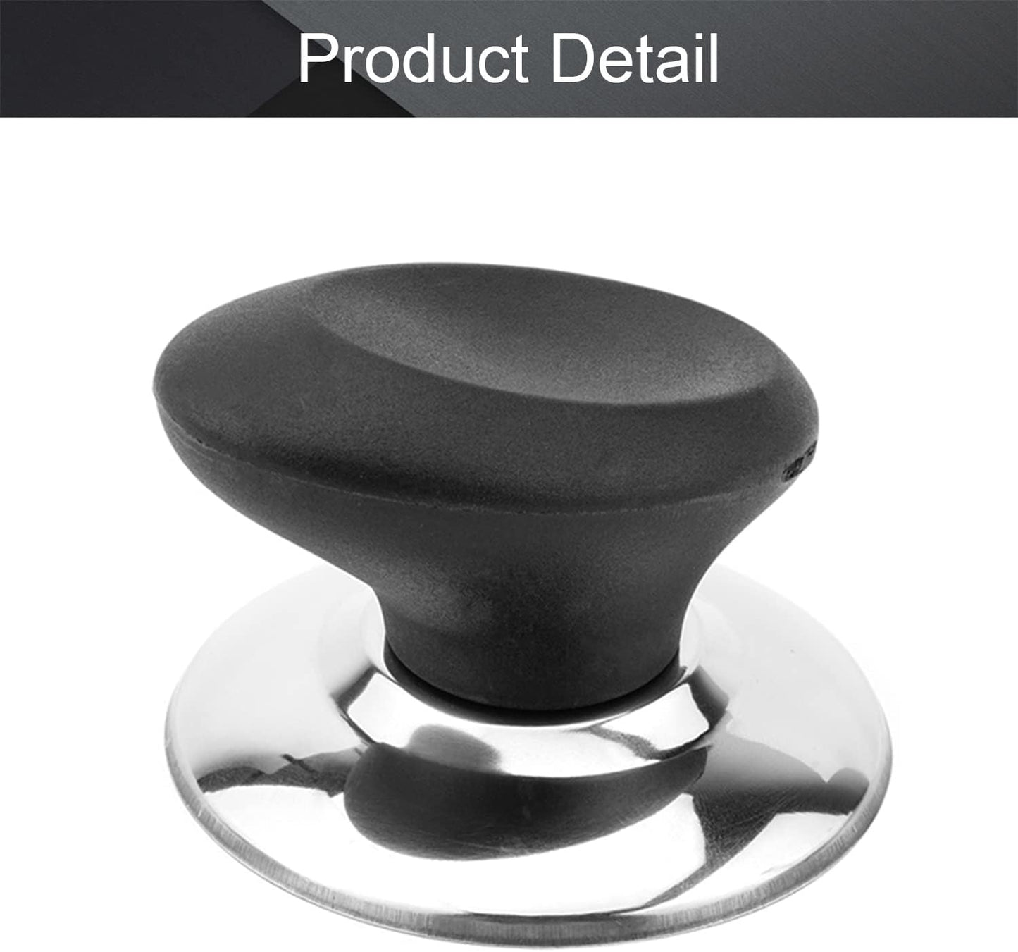 MroMax Universal Pot Lid Cover Knob Handle, Replacement Knob for Kitchen Cookware, Black