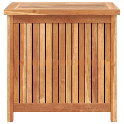 Kalmrek Patio Storage Box Solid Wood Teak 23.6"x19.7"x22.8" Outdoor Garden Deck Yard Porch Chest with Lining Organizer Bench for Cushion Tool Firewood
