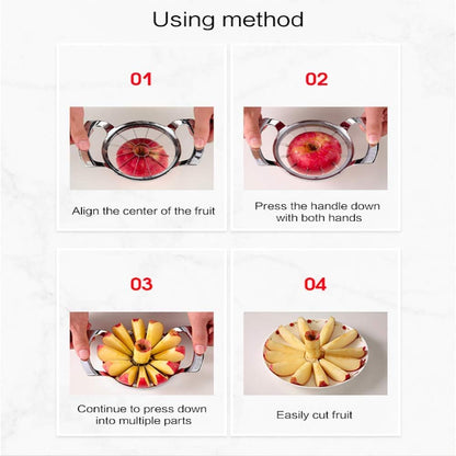 ELECTROEEL Premium Apple Slicer, Upgraded 12-Blade Extra Large Stainless Steel Cutter, Corer, Peeler for 4 Inch Apples