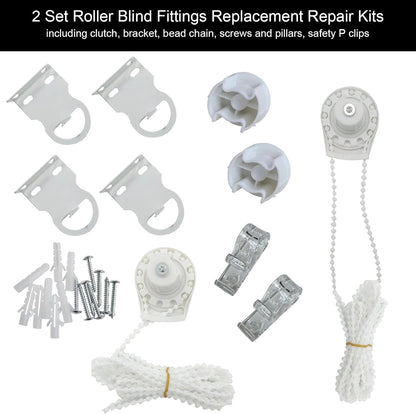 2 Set Roller Shade Accessory Set - Roller Blinds Connector Shades Clutch for 1.1" Tube Fitting Parts