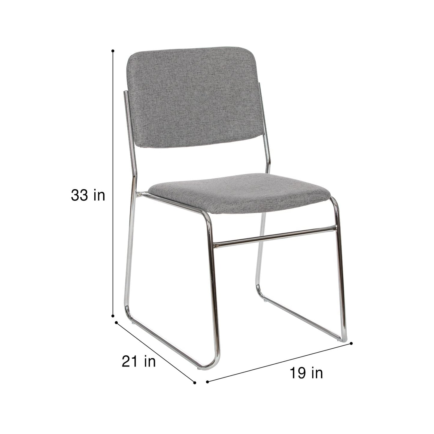 OEF Furnishings OEF8652/2 Commercial-Grade Fabric Padded Stack Chair (Classic Gray, 2-Pack)