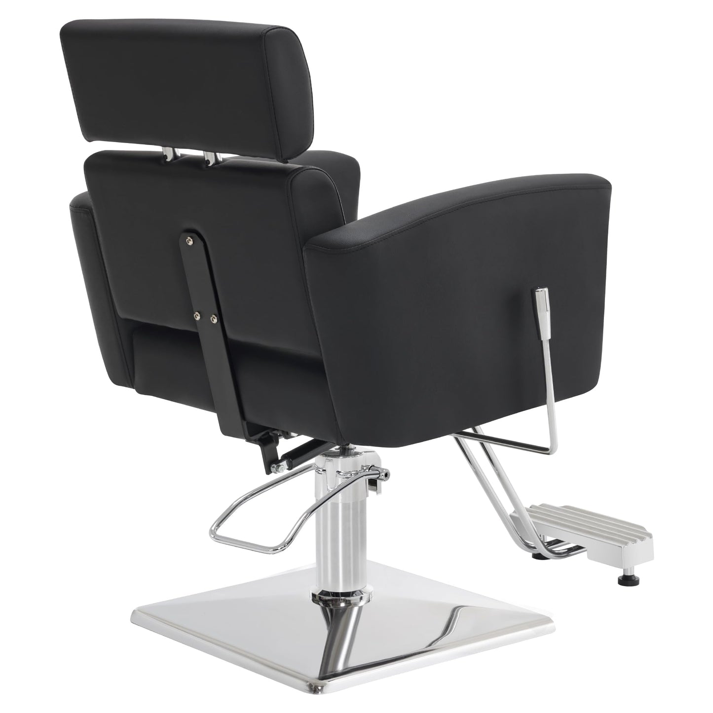 BarberPub Classic Barber Chair with Hydraulic Pump, Reclining Salon Chair for Hair Stylist, Barbershop, Home Salon, Spa Styling Beauty Equipment 9410 (Black)