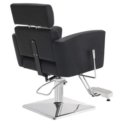 BarberPub Classic Barber Chair with Hydraulic Pump, Reclining Salon Chair for Hair Stylist, Barbershop, Home Salon, Spa Styling Beauty Equipment 9410 (Black)