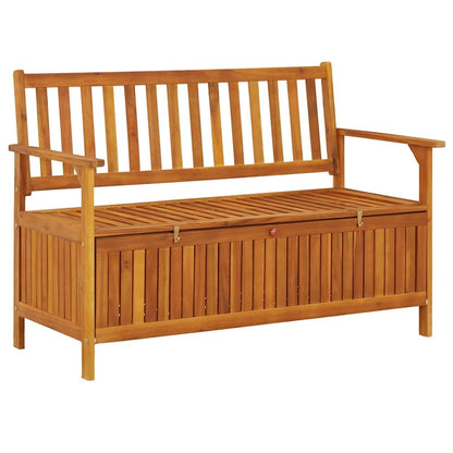 Favemtsl Solid Acacia Wood Storage Bench 47.2 x 24.8 Patio Outdoor Seating with Hidden Compartment Rustic Brown Oiled Finish for Porch Garden Backyard