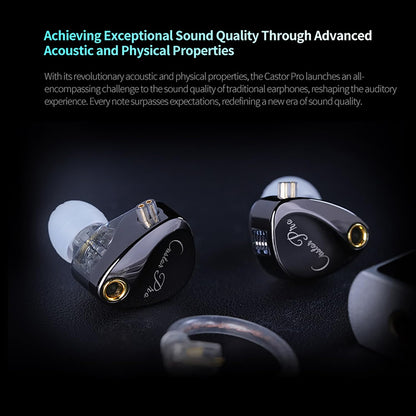 KZ Castor Pro Tunable in Ear Monitor, HiFi Improved Bass in Ear Headphone, Dual-Dynamic Driver Gaming Earbuds, IEM Earphones with 2PIN-C Detachable Cable