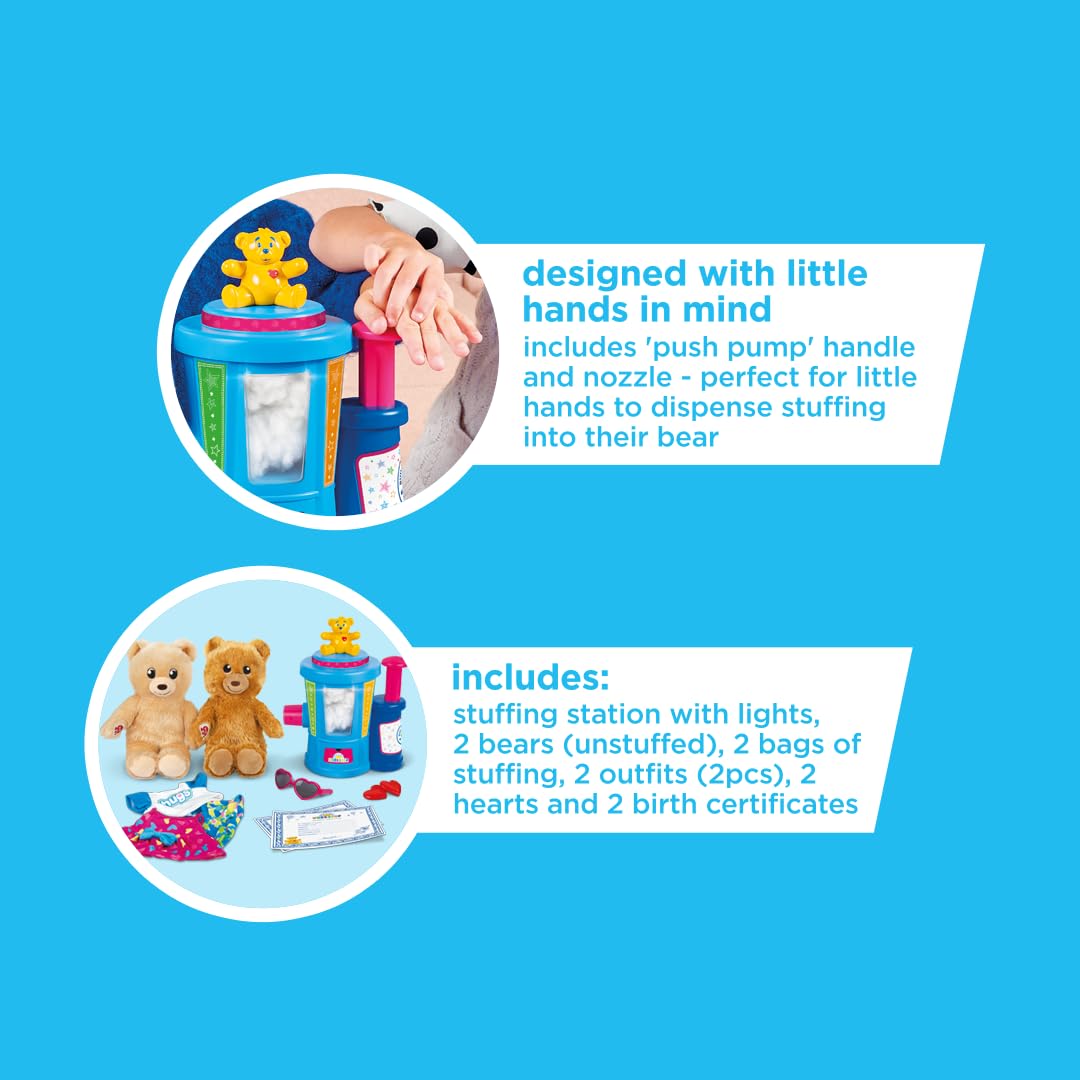 Casdon Build-A-Bear Workshop Toy Stuffing Station | At-Home Station for Kids Aged 3+ | Stuff, Dress & Cuddle Furry Friends | Toy Stuffing Station with Lights Included