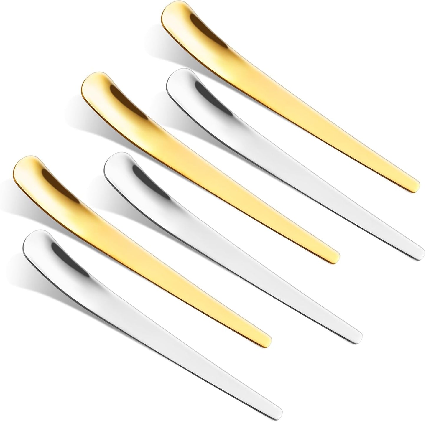 Ziha OTZMA 6-Piece Set, (3 3 Dessert Spoons Premium Stainless Steel Tea Spoons for Dessert, Ice Cream, Fruit Salads