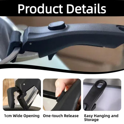 Beauty Vega 2Pcs Removable Pot Handle, Detachable Pan Handle Heat Resistant Replacement Pan Gripper for Pots and Pans, Fits Kitchen All Cookware (Black)