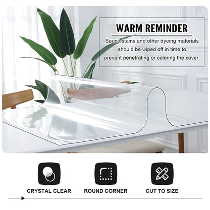 Royhom Clear Table Protector 42 x 90 Inch - 2mm Thick Plastic Table Cover, Clear Table Cover Protector Rectangle, Waterproof PVC Desk Mat for Coffee Table, Writing Desk, Dining Room, Dresser
